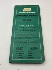 Vintage 1968 Penn Northern Timetable No. 1 Central Region Railroad Employee picture