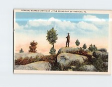 Postcard General Warren Statue on Little Round Top Gettysburg Pennsylvania USA picture