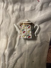 LIMOGES BOX - ROCHARD Vintage Handpainted Teapot Fruit Design picture
