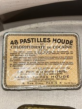 Cocaine Hydrochloride Throat Lozenge Tin Medical Antique 1800s RARE *Make Offer* picture