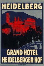 Heidelberg Grand Hotel Poster - 1920s Germany 🏨🖼️ - 24x36” - Rare Reprint picture