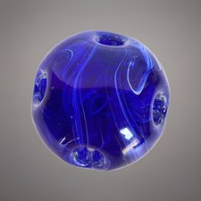 Vintage Gentile Glass Blue Glass Paperweight - Pen/Pencil Holder, 3-1/2