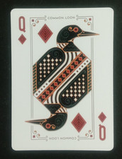 Bird in the Hand Playing Card Common Loon Queen Diamonds picture