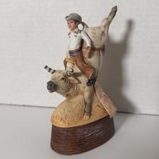 RARE Vintage Ski Country Bull Rider Miniature Decanter Empty picture