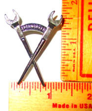 Ironworker pin vintage collectible old biker vest hat 