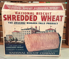 ORIGINAL SHREDDED WHEAT Box NBC National Biscuit Co  1939 NIAGARA FALLS Vintage picture