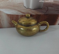 Vintage Brass Mini Teapot Ornament for Home Office Decor picture