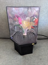 Vintage 70s/80's Fiber Optic Flower Color Changing Rotating Lamp Light 11” picture