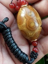 35mm Natural eye agate stone Dzi Beads Amulet pendant collection picture
