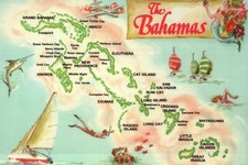 Map Postcard of The Bahamas, 700 Islands and Cays, New Providence, Nassau, etc. picture