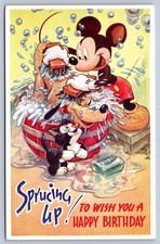 K59/ Walt Disney Postcard c1950-60s Mickey Mouse Happy Birthday London 328 picture