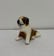 Puppy Dog Figurine For Decoration Brown And White Sitting Dog Ceramic Deco picture