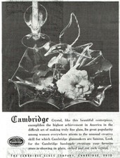 Cambridge Crystal Centerpiece Flying Bird Candle Holder 1947 Magazine Print Ad picture