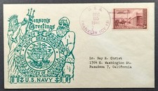 Season Greetings US Navy 1946 Military World War 2 Illustrated Envelope picture