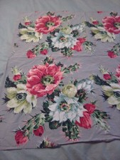 Gorgeous Vintage Gray Green Pink Floral Tablecloth~44