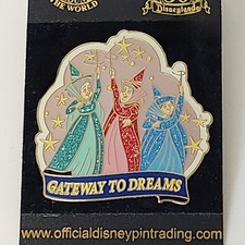 DLR Walt Disney’s Gateway of Dreams 3 Fairies Pin Flora Fauna Merryweather picture