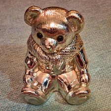Vintage Ralph Lauren Silverplated Polo Bear Coin Bank picture