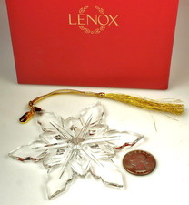 Lenox Crystal OPTIC SNOWFLAKE Ornament Star Center Xmas Annual NEW Boxed msrp 60 picture