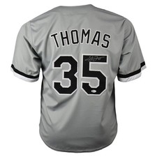 Frank Thomas Autographed Chicago (Grey #35) Custom Jersey - Beckett picture