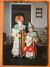 Halloween 1995 Kids In Costume ID'd Clowns Vtg Found Color Photo 6 x 4 picture