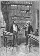 Elisha Gray American inventor presenting caveat for his telephone - Old Photo picture
