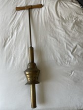 Vintage Brass Wäschestampfer Laundry Plunger Hand Washer Primitive Tool 32” picture