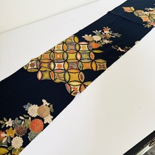 Seven Treasures #C 7x58 Vintage Japanese Chirimen Kimono Silk Fabric CK92 picture