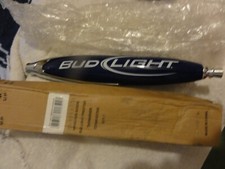 AWESOME Bud Light Logo PRESTIGE Chrome metal & wood Beer Tap Handle 12” Tall picture