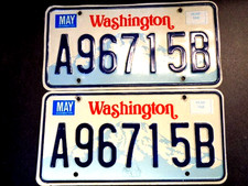 1992-1997 Washington  Pickup Truck  license Plate Pair Good used original cond. picture