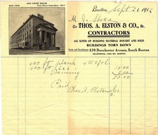 1912 Boston billhead w/ Old Court House demolition photo picture