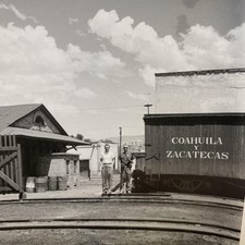 Vtg Coahuila Y Zacatecas Railroad Station Photo 4x5 B&W Gelatin Original picture
