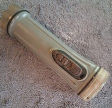 Vintage Fulton Kwik-Lite Flashlight Gray Fluted - FOR PARTS OR REPAIR picture