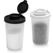 2 Pack Airtight Salt Pepper Shakers Moisture Proof Camping Travel Spice Set picture