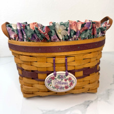 Longaberger 1997 Small May Series Petunia Basket Floral Liner Plastic Protector picture
