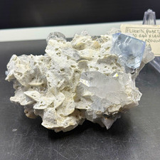 Fluorite Quartz Cluster 490g Mineral Specimen Matrix Yao Gan Xian China UV picture