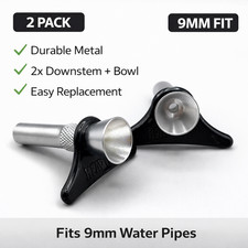 9mm Metal Downstem Replacement For Water Pipes Bongs - 2pc picture