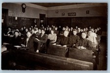 c1910's School Classroom Students Professor RPPC Photo Posted Antique Postcard picture