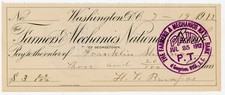 1912 Farmers Mechanics National Bank Washington DC H Y Bumpas Franklin Sherman picture