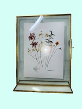 Gold Floating Glass Frame 7x9 pressed flowers picture