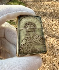 Warrior of Sparta 3D Engraved Brass Armor Zippo Lighter | Custom USA Made | picture