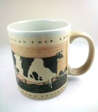 Cow Mug Cup Farming Country Otagiri Japan Warren Kimble American Folk Art  picture