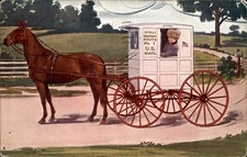 Edge Moor DE Rural Delivery Mail Wagon c1910 Vintage Postcard bhn picture