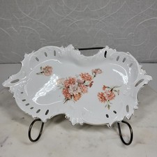 Furstenberg Floral Reticulated Trinket Dish 9.7