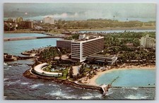 Caribe Hilton San Juan Puerto Rico Aerial View - 1962 Chrome Postcard Curt Teich picture