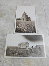 Antique Alaska Photo Pair St Michael Nome Region Church Village Family Arctic... picture