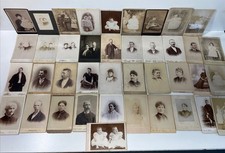 ANTIQUE 1800's CABINET CARD LOT GENTLEMAN LADIES KIDS VARIETY 40 IMAGES CARDS picture