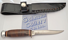 Vintage 1960's GC CO SOLINGEN GERMANY - Small Hunting Knife - Stacked Leather picture