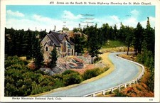 South St Vrain Highway St Malo Chapel Rocky Mountains Park CO WB Postcard picture
