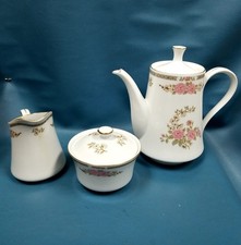VTG Fairfield Fine China Yung Shen Floral Teapot Cream Sugar Set picture