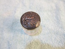 Antique Glass Vanity Jar Sterling Silver Repoussé Bird Lid picture